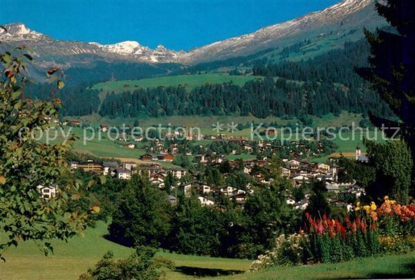 Flims Dorf Panorama Blick gegen Foppa Piz Grisch u