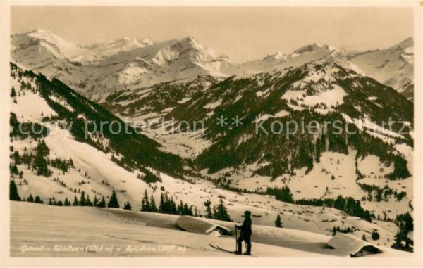 Gstaad BE mit Wildhorn und Spitzhorn