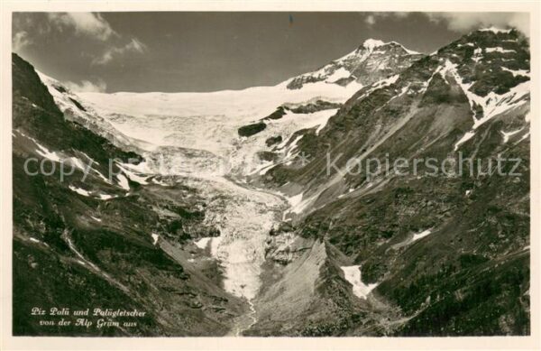 Piz Palue und Palügletscher Blick von der Alp Grü