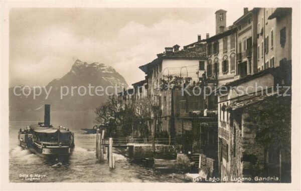 Gandria Lago di Lugano Panorama mit Dampfer