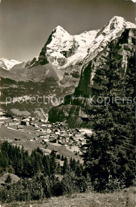 Muerren BE mit Eiger und Mönch