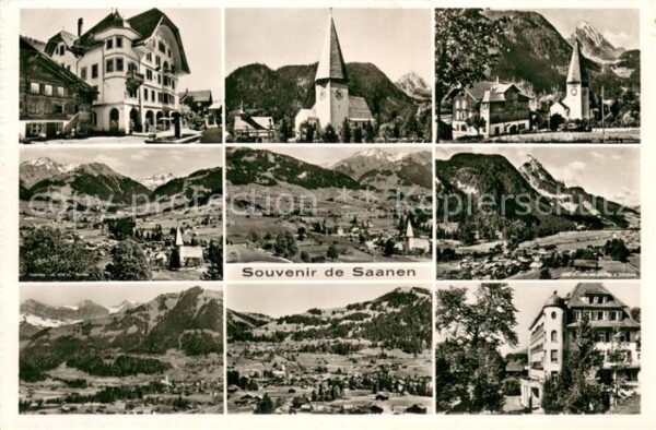 Saanen Orts und Teilansichten Panorama Kirchen