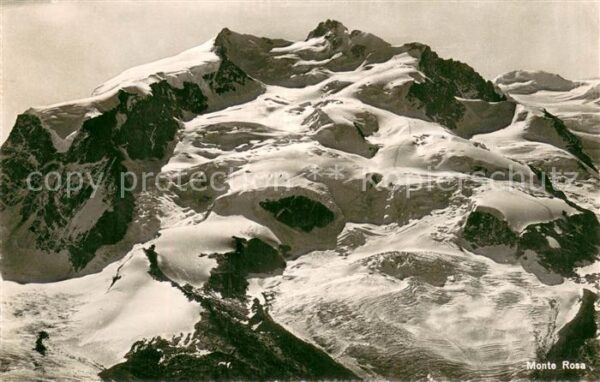 Monte-Rosa Le Mont Rose 4612m VS Fliegeraufnahme