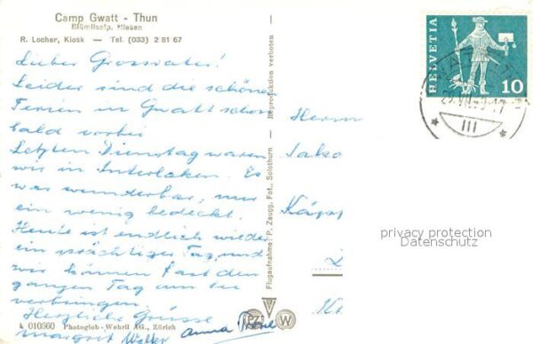 Thun BE Camp Gwatt mit Blümlisalp und Niesen – Bild 2