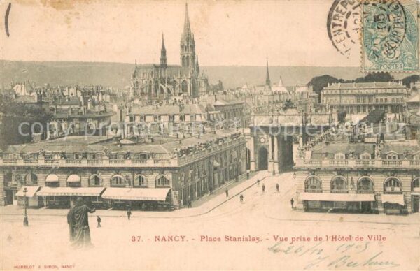 Nancy 54 Place Stanislas Vue prise de l’Hotel de