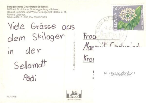 Alt St Johann Sessellift Berggasthaus Churfirsten Sel – Bild 2