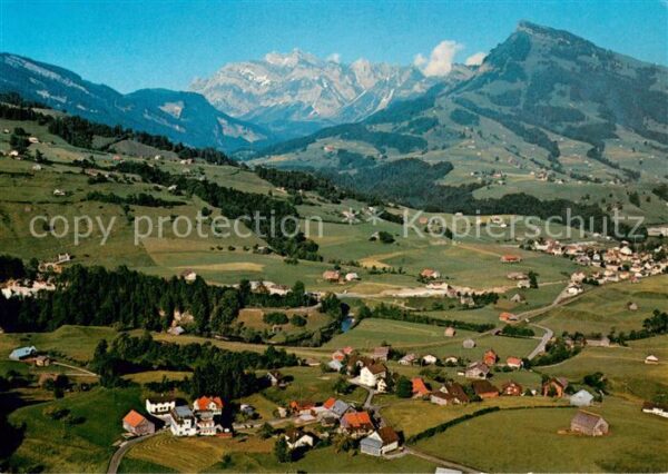 Buehl Nesslau Fliegeraufnahme mit Säntis und Stockber