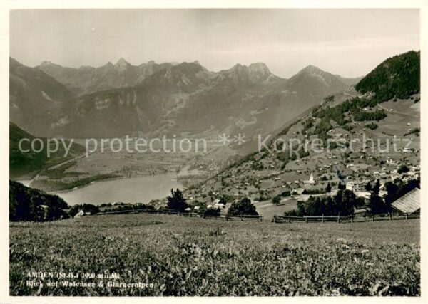 Amden SG mit Walensee und Glarneralpen