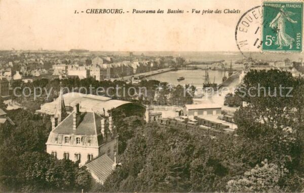 Cherbourg 50 Panorama des Bassins Vue prise des Chal