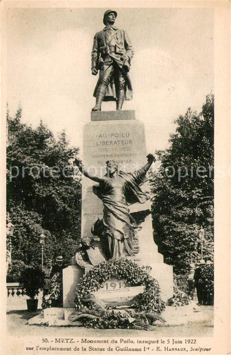 Metz  57 Moselle Monument du Poilu sur l’emplacement de