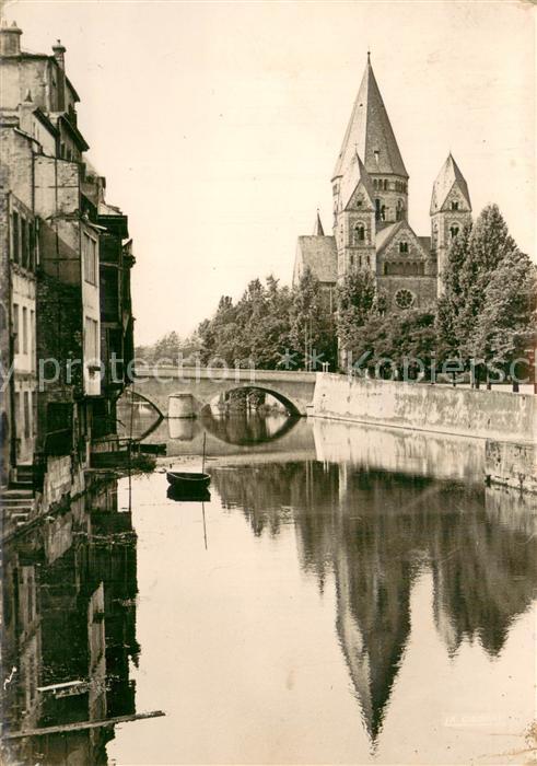 Metz  57 Moselle Les roches et le temple protestant