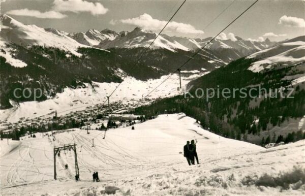 Strela Skilift mit Blick auf Schatzalp und Dav