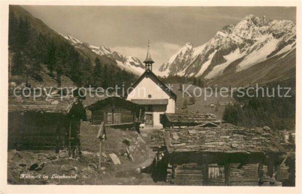 Kuehmatt im Lötschental mit Kapelle