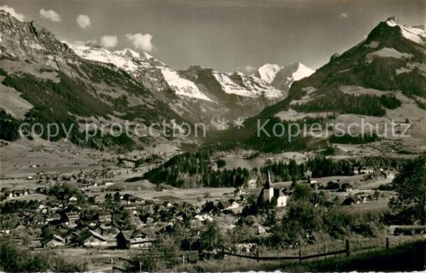 Frutigen BE Panorama mit Doldenhörner Balmhorn Alte