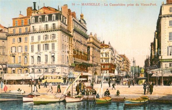 Marseille 13 La Cannebiere pise du Vieux Port