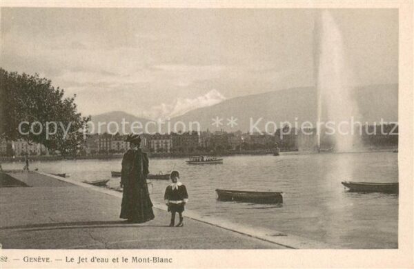 Geneve GE Le Jet d’Eau et le Mont Blanc