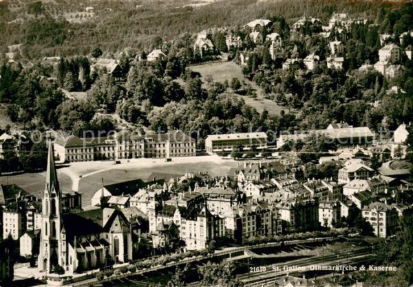 St Gallen SG Othmarkirche und Kaserne Fliegeraufnahm