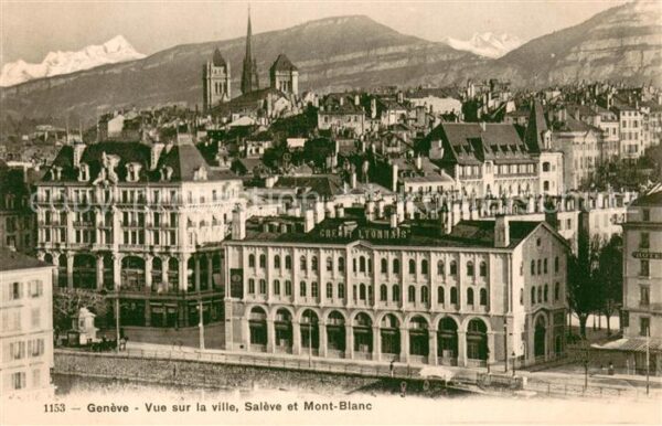 Geneve GE Vue sur la ville Saleve et Mont-Blanc