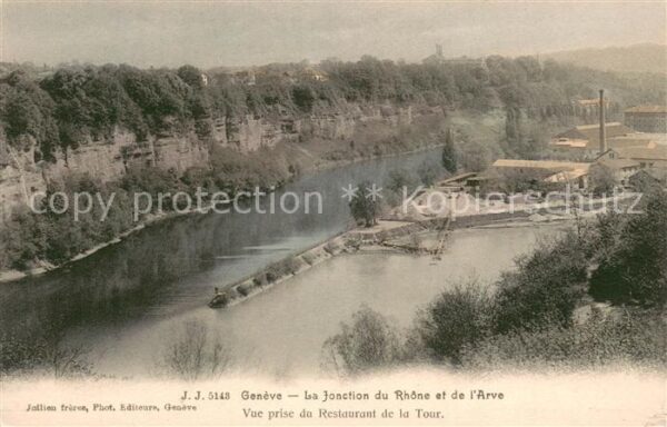Geneve GE La Jonction du Rhone et de l Arve