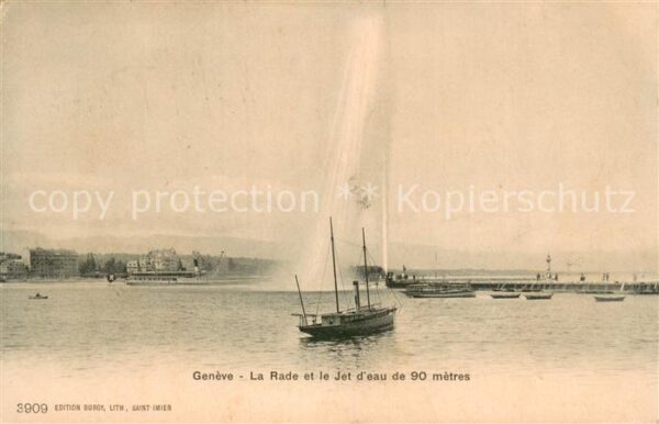 Geneve GE La Rade et le Jet d eau de 90 metres