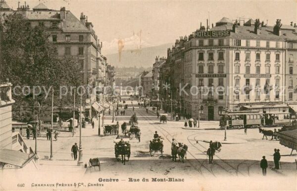 Geneve GE Rue du Mont-Blanc Kutschen Gespanne Str