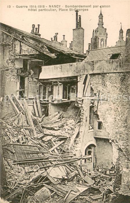 Nancy 54 Bombardement par canon Hotel particulie