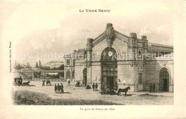 Nancy 54 La gare de Nancy en 1860 Kutschen