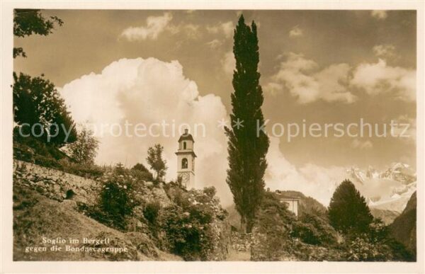 Soglio im Bergell mit Bondascagruppe