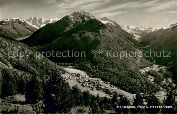Pontresina mit Palü und Roseggruppe