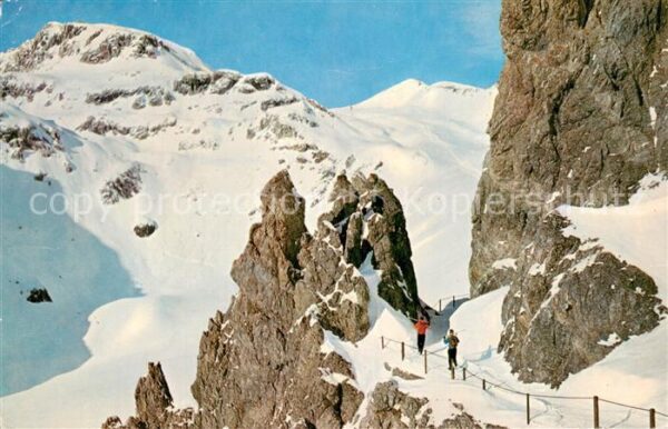 Davos GR Felsenweg Strelapass Weissfluhjoch mit