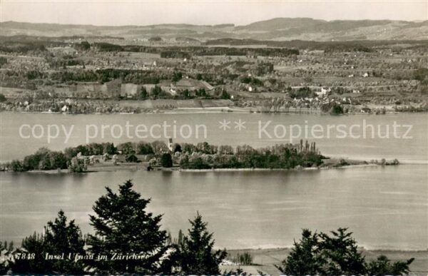 Insel Ufenau Ufnau Zuerichsee SZ im Zürichsee Panorama