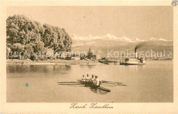 Zuerichhorn ZH Seepartie Dampfer Ruderboot