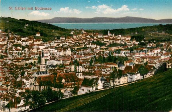 St Gallen SG Panorama mit Bodensee