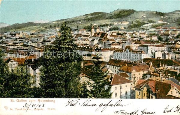 St Gallen SG Blick vom Rosenberg