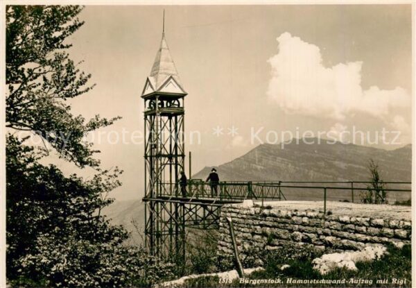Buergenstock Vierwaldstaettersee Hammetschwand Aufzug mit Rigi