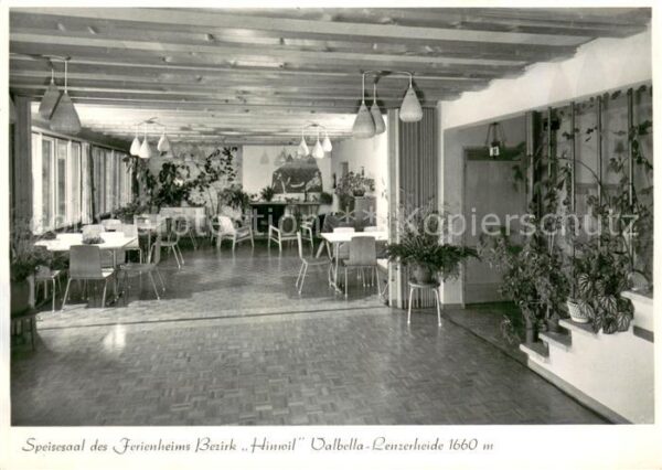 Valbella Lenzerheide Speisesaal des Ferienheims Bezirk Hinwi