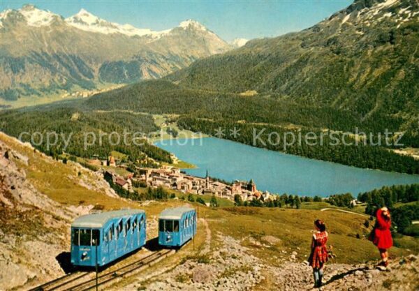 St Moritz GR Corviglia Bahn mit Piz Languard