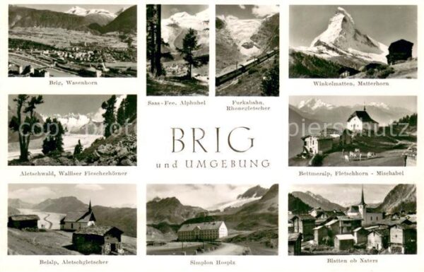 Brig Brigue VS und Umgebung Walliser Alpen Matterhorn