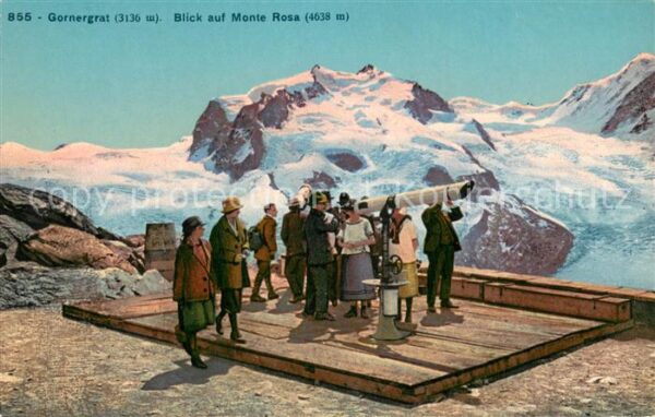 Gornergrat Zermatt VS Blick auf Monte Rosa