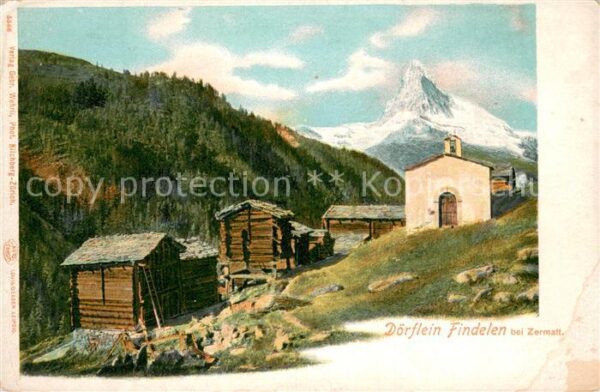 Findelen VS Bergdorf Kapelle Matterhorn Walliser Al