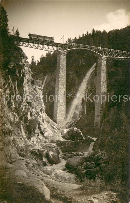Zermatt VS Gornergratbahn Findelenbrücke Wasserfal