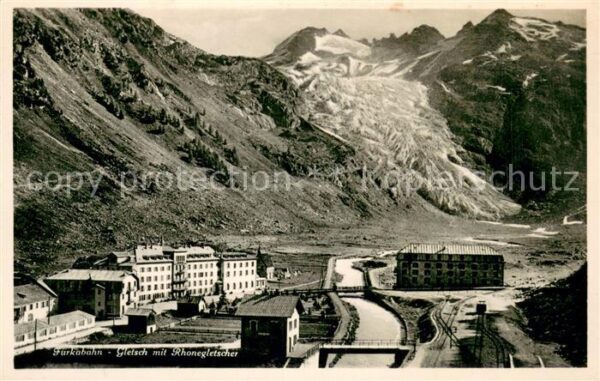 Gletsch Furkabahn Rhonegletscher