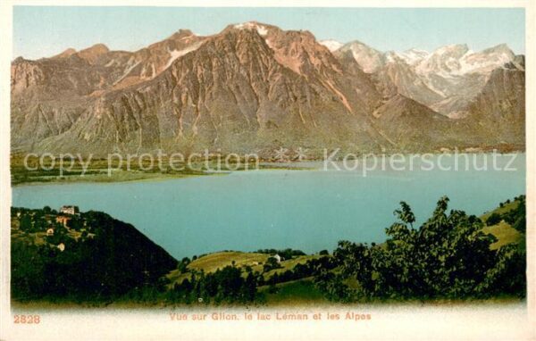 Glion et Lac Leman et les Alpes