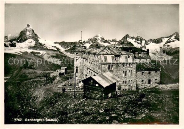Gornergrat Zermatt VS Gornergrathotel mit Matterhorn