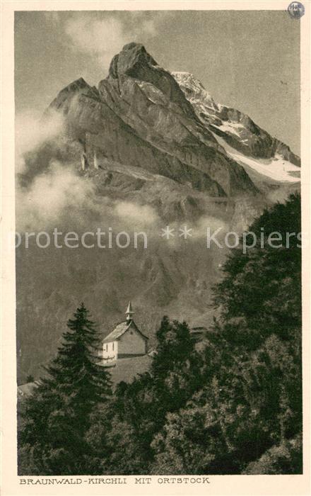 Braunwald GL Kirchli mit Ortstock