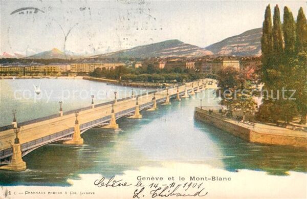 Geneve GE et le Mont Blanc