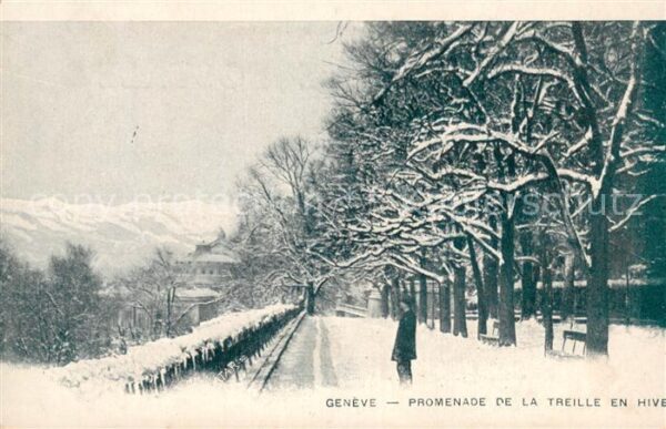 Geneve GE Promenade de la treille en hiver