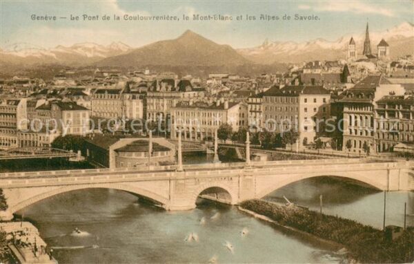 Geneve GE Le Pont de la Coulouvreniere le Mont Bl