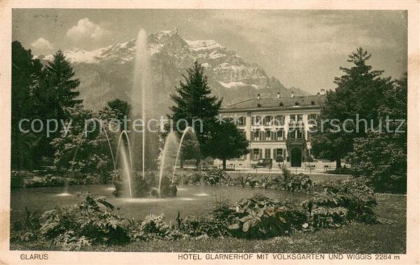 Glarus GL Hotel Glarnerhof mit Volksgarten und Wi