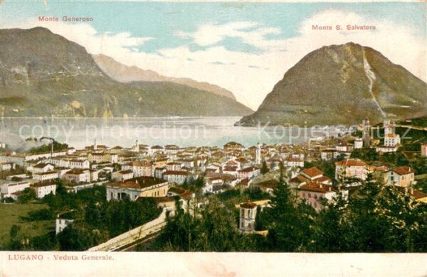 Lugano Lago di Lugano Panorama mit Monte Generoso und Monte S